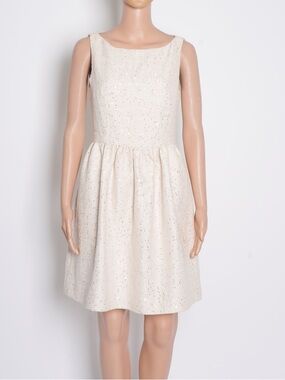 kate spade Cream Sparkle Sleeveless Fit-and-Flare Mini Dress